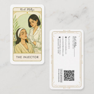 Carte De Visite The Injector Med Spa Skin Tarot QR sur les réseaux