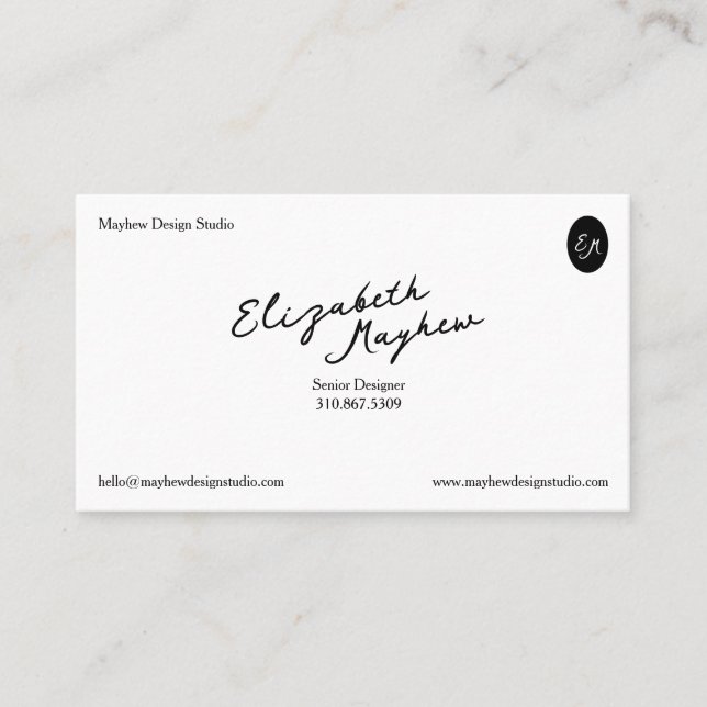 Carte De Visite The Signature Script - Minimalist Business Card (Devant)