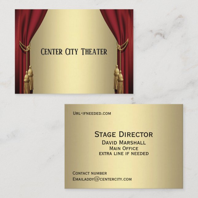 Carte De Visite Théâtre horizontal (Devant / Derrière)