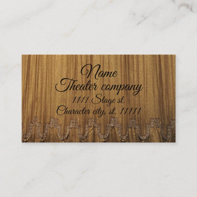 Carte De Visite Théâtre pour les arts de la scène (Devant)