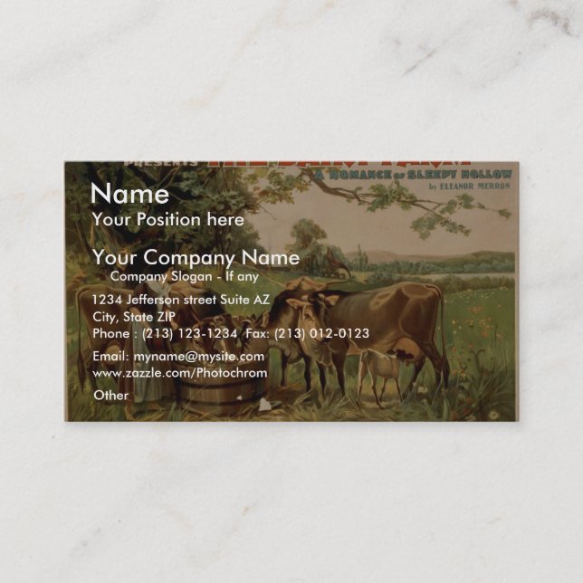 Carte De Visite Théâtre Rétro de la Ferme Laitière (Devant)