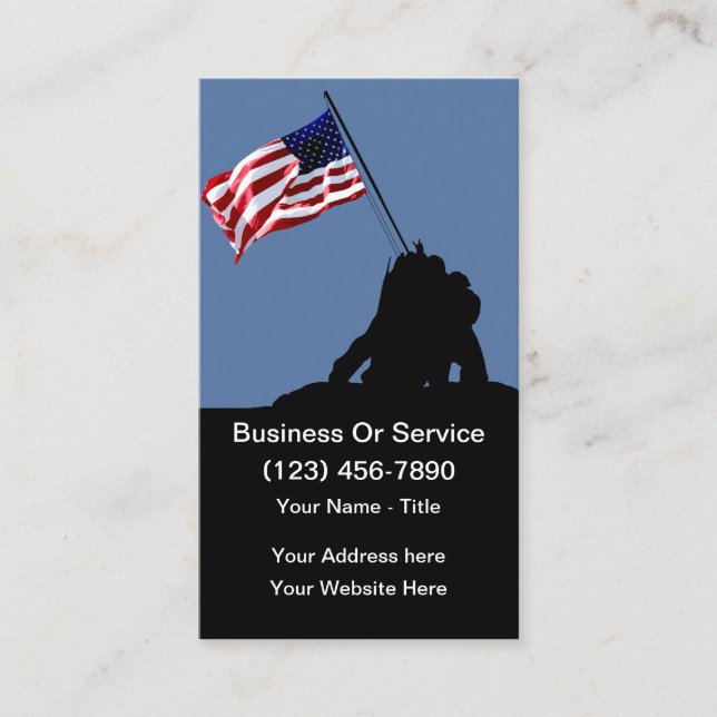 Carte De Visite Thème américain patriotique simple (Devant)