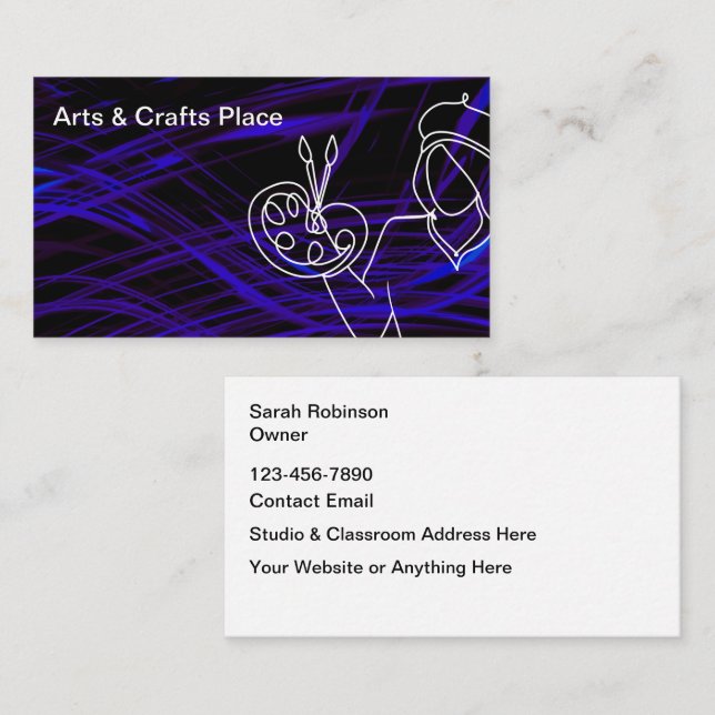 Carte De Visite Thème Arts Créatifs Et Artisanat cool (Devant / Derrière)
