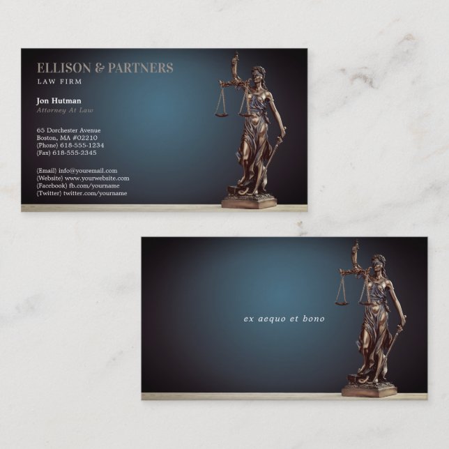 Carte De Visite Thème | Avocat (Devant / Derrière)
