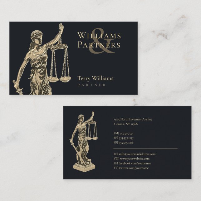Carte De Visite Thème | Avocat (Devant / Derrière)