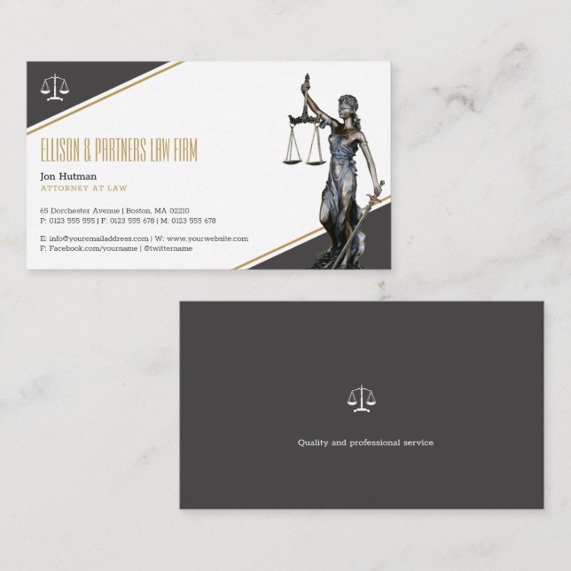Carte De Visite Thème | Bureau du droit (Devant / Derrière)