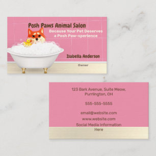 Carte De Visite Thème de bain Shiba Spa pour animaux
