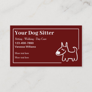 Carte De Visite Thème de chien mou Sitter pour animaux domestiques