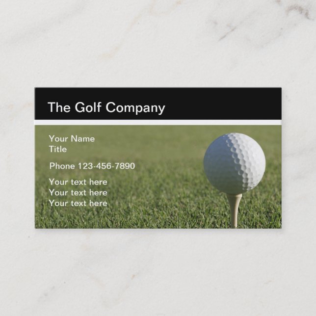 Carte De Visite Thème de golf (Devant)