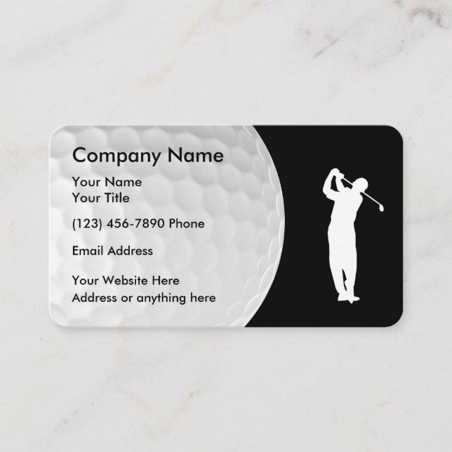 Carte De Visite Thème de golf Design moderne (Devant)
