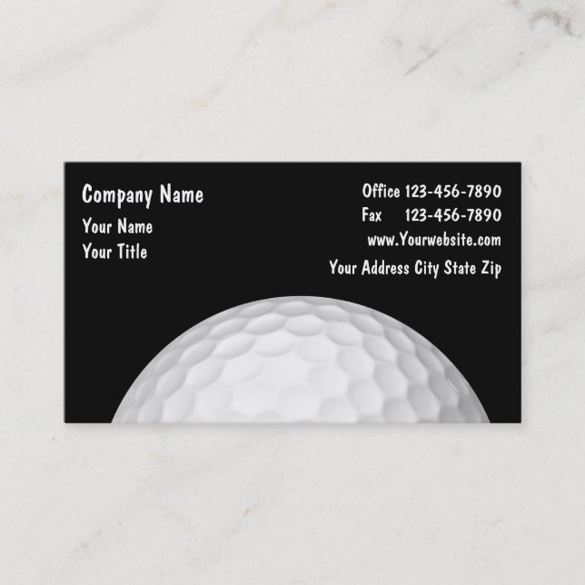 Carte De Visite Thème de golf professionnel (Devant)