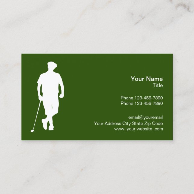 Carte De Visite Thème de golf professionnel (Devant)