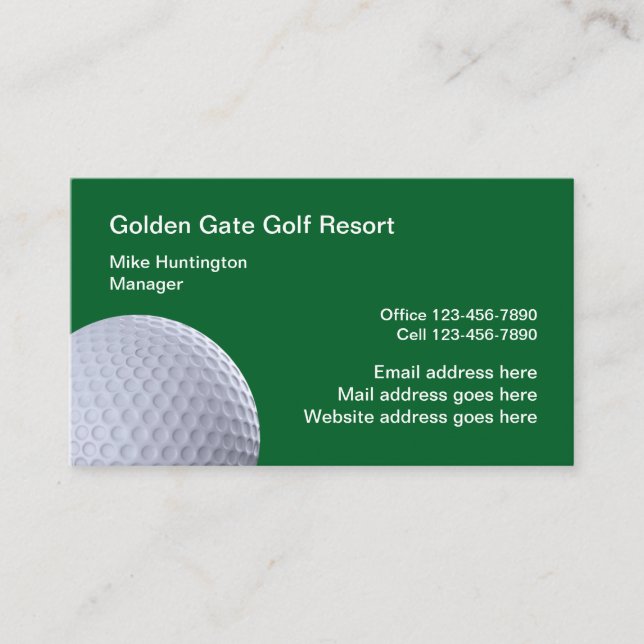 Carte De Visite Thème De Golf Professionnellement Conçu  (Devant)