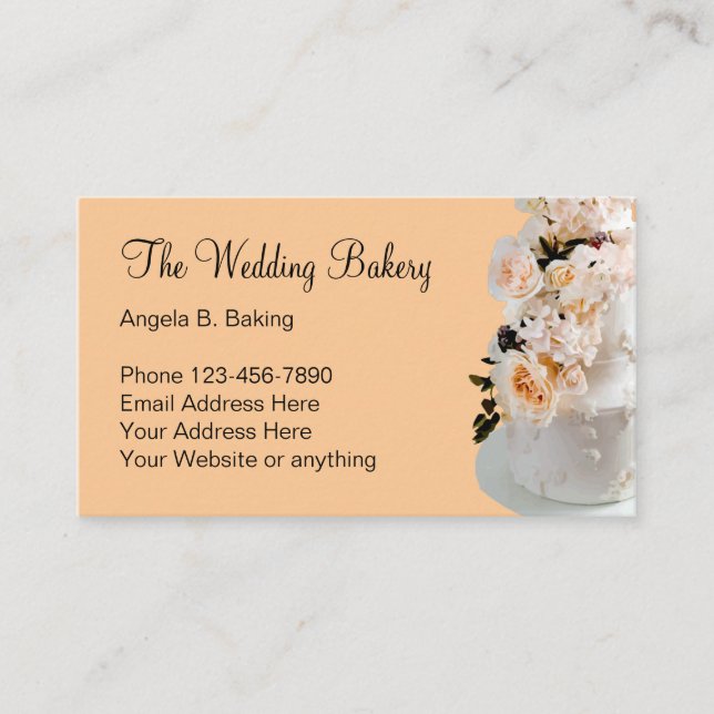 Carte De Visite Thème de la boulangerie Mariage Cake (Devant)