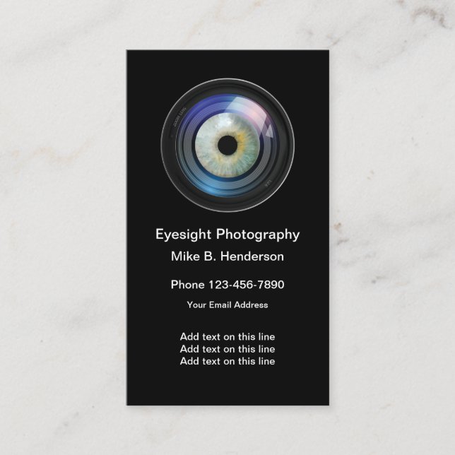 Carte De Visite Thème de la caméra de photographie unique (Devant)