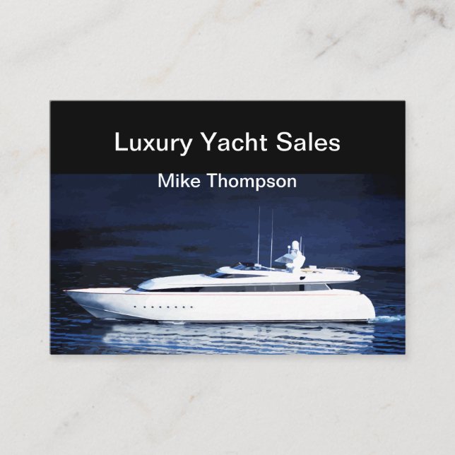 Carte De Visite Thème de luxe de ventes de yacht (Devant)