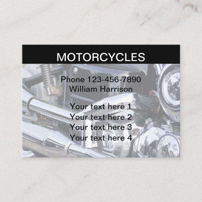 Carte De Visite Thème de moto moderne (Devant)