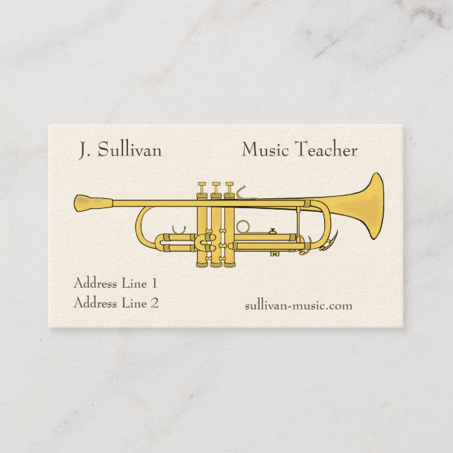 Carte De Visite Thème de musique de trompette d'or (Devant)