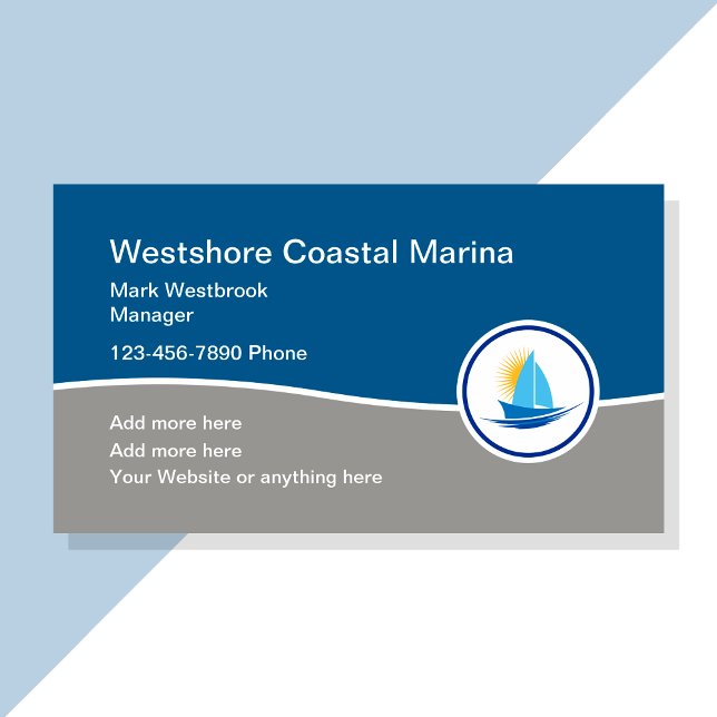 Carte De Visite Thème de navigation côtière moderne (Créateur téléchargé)