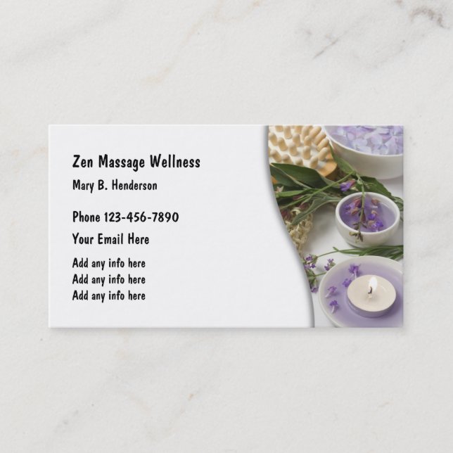 Carte De Visite Thème de santé de massage (Devant)