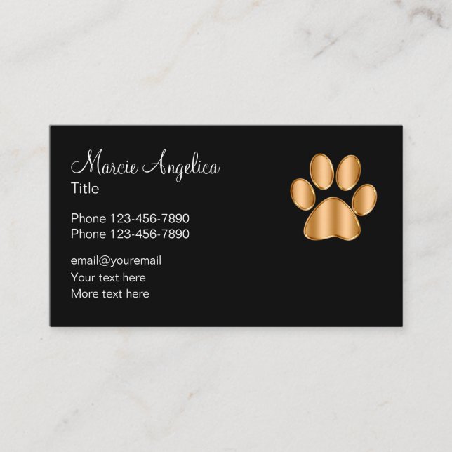 Carte De Visite Thème de service pour animaux familiers classiques (Devant)