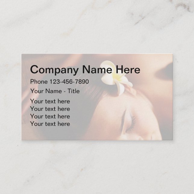 Carte De Visite Thème de spa de massage (Devant)