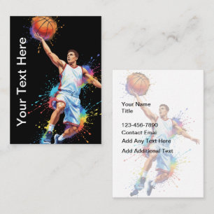 Carte De Visite Thème de sport de basket-ball tendance et cool