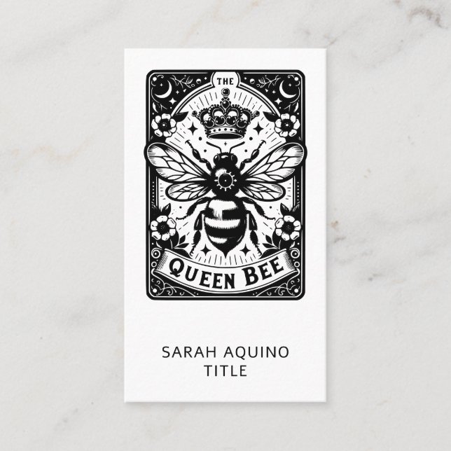 Carte De Visite Thème de Tarot Queen Bee (Devant)