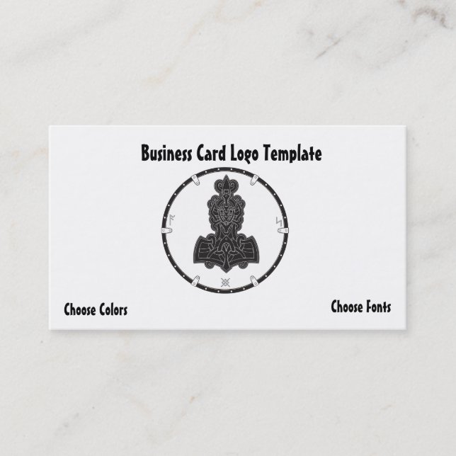Carte De Visite Thème du logo Celtic Viking (Devant)
