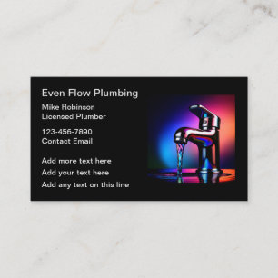 Carte De Visite Thème Faucet de cuisine du service de plomberie