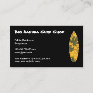 Carte De Visite Thème Hawaiian Surfing Shop