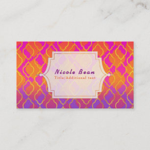 Carte De Visite Thème indien glamour marocain arabe de couleurs vi