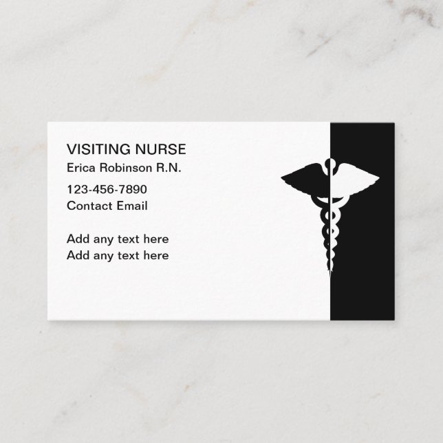 Carte De Visite Thème Médicale classique des infirmières visiteuse (Devant)