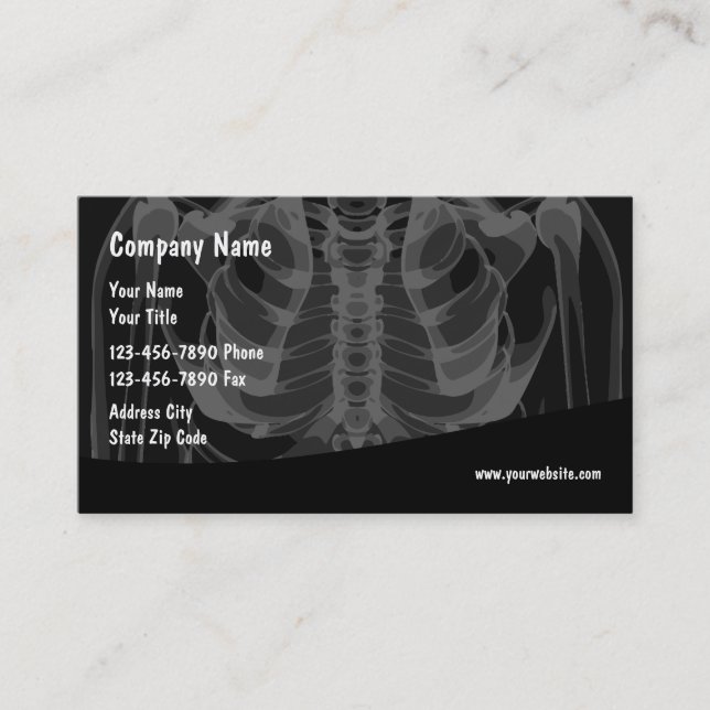 Carte De Visite Thème Médicale de radiologie (Devant)