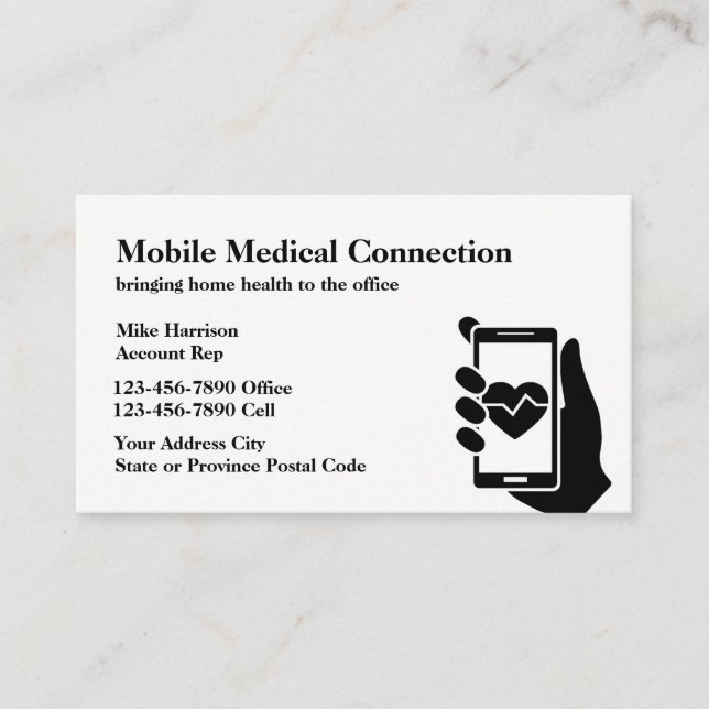 Carte De Visite Thème mobile de soins de santé (Devant)