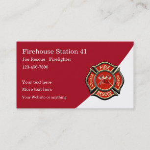 Carte De Visite Thème moderne Firehouse Firefighter