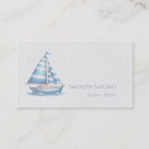 Carte De Visite Thème Nautique Voilier Aquarelle