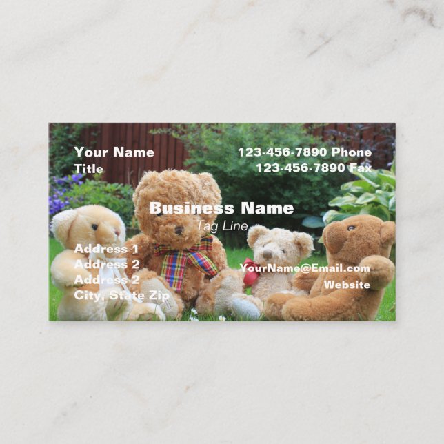 Carte de visite Thème Ours en peluche HAMbyWhiteGl (Devant)