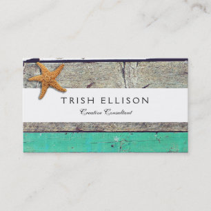 Carte De Visite Thème Plage Starfish Mariage Rustique