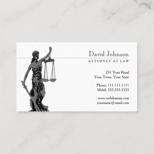 Carte De Visite Thème | Scales de justice (Dos)