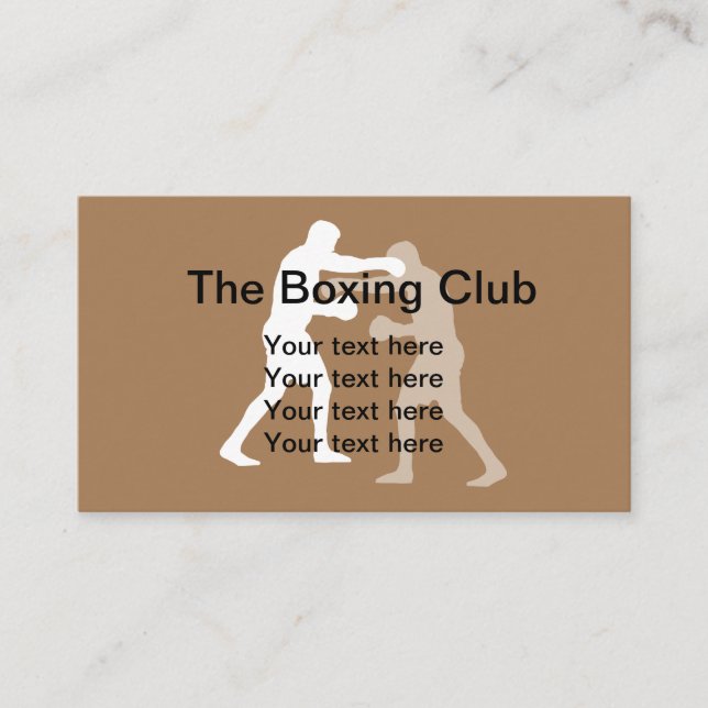 Carte De Visite Thème sportif de boxe (Devant)