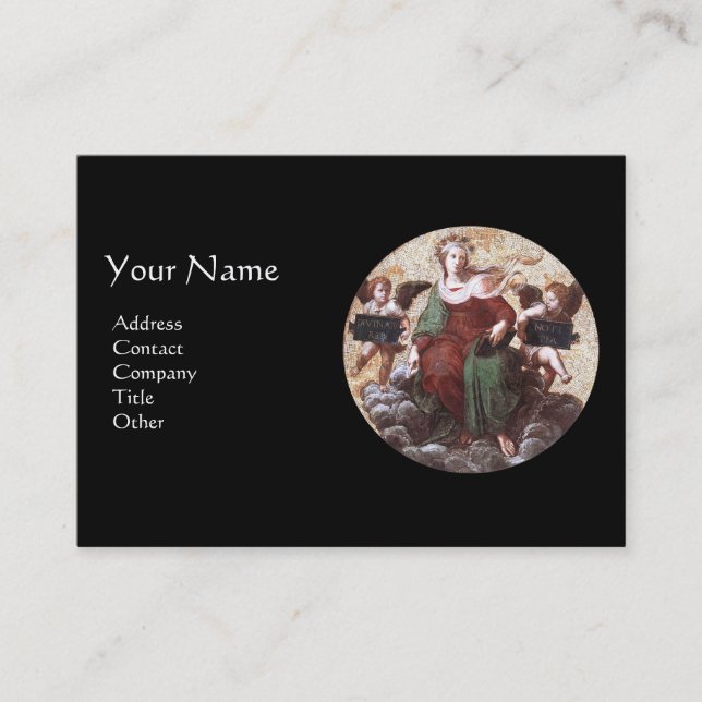 Carte De Visite THÉOLOGIE Monogramme, Noir (Devant)