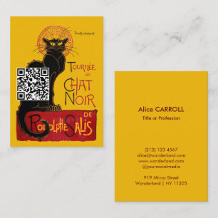 Carte De Visite Theophile Steinlen - Le Chat Noir - Code QR