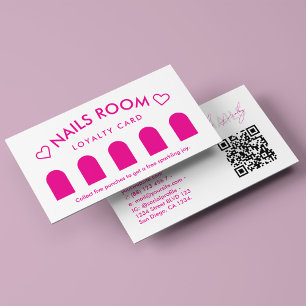 Carte De Visite Thérapeute à ongles minime Spa Loyauté rose