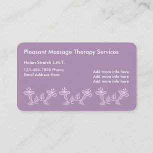 Carte De Visite Thérapeute autorisé de satisfaction de massage