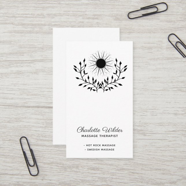 Carte De Visite Thérapeute de massage (Devant/Arrière en situation)