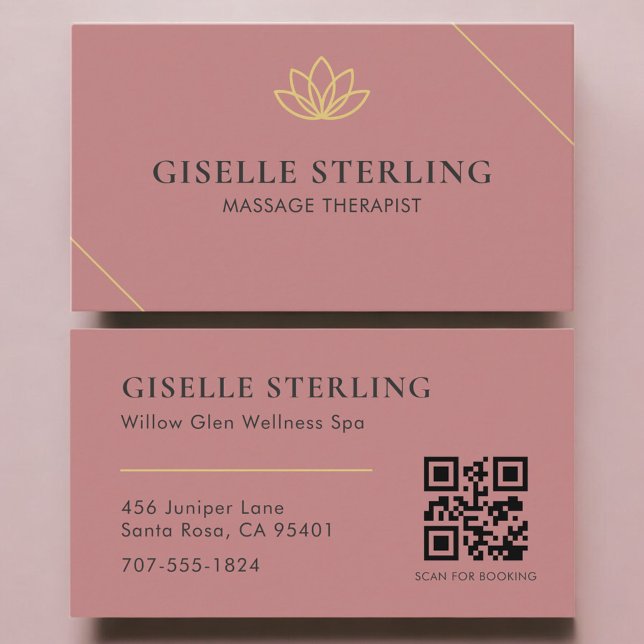Carte De Visite Thérapeute de massage à code QR (Créateur téléchargé)