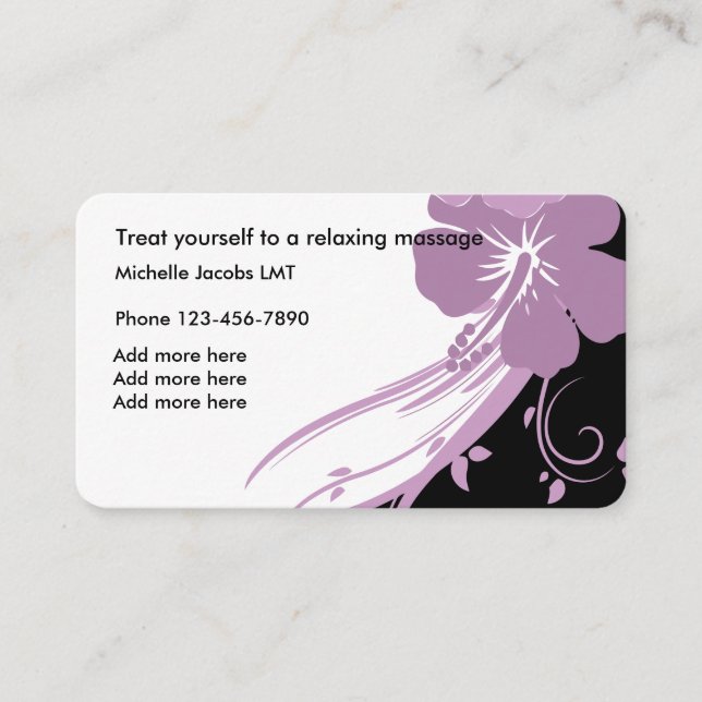 Carte De Visite Thérapeute de massage agréé (Devant)