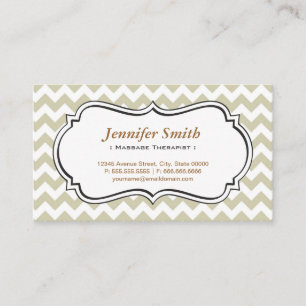 Carte De Visite Thérapeute de massage - Chevron Simple Jasmine