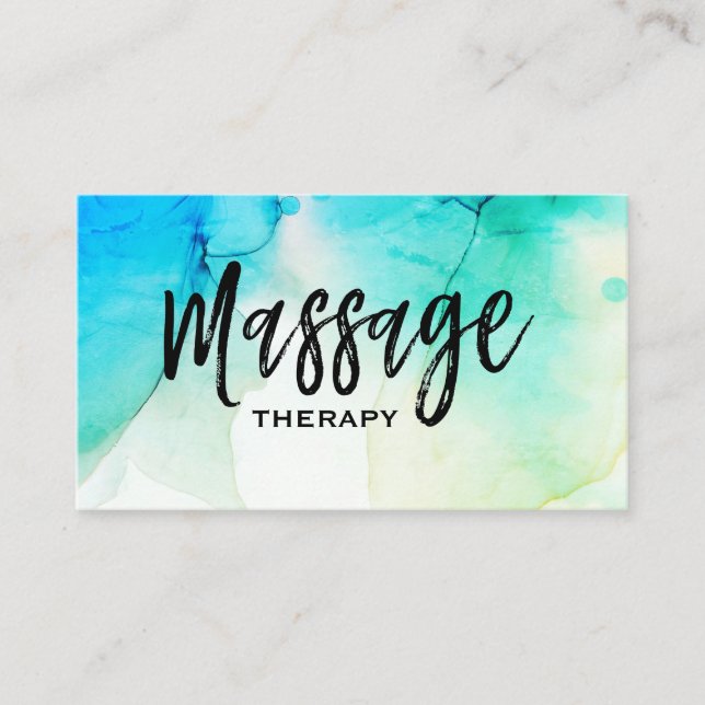 Carte De Visite ** Thérapeute de massage d'aquarelle (Devant)